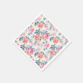 Serviette En Papier Motif Rose peint (Coin)