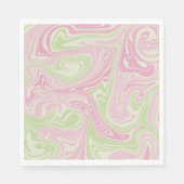 Serviette En Papier Motif rose vert à bille liquide (Devant)