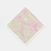 Serviette En Papier Motif rose vert à bille liquide (Coin)