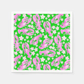 Serviette En Papier Motif Rose Vert Homard Prépa (Devant)