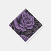 Serviette En Papier Motif Rose violet, mariage gothique, Amateurs (Coin)