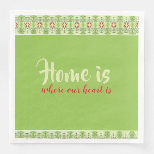 Serviette En Papier Motif rouge accentué (Devant)