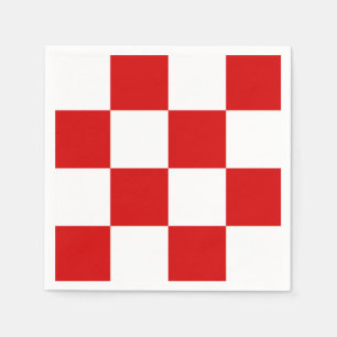 Serviette En Papier Motif rouge et blanc de contrôleur