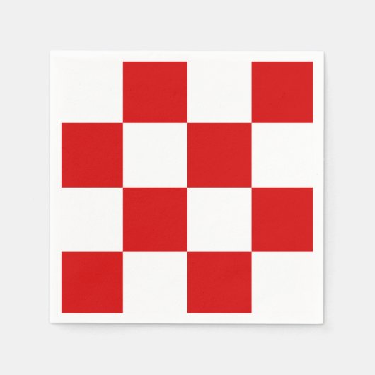 Serviette En Papier Motif rouge et blanc de contrôleur (Devant)