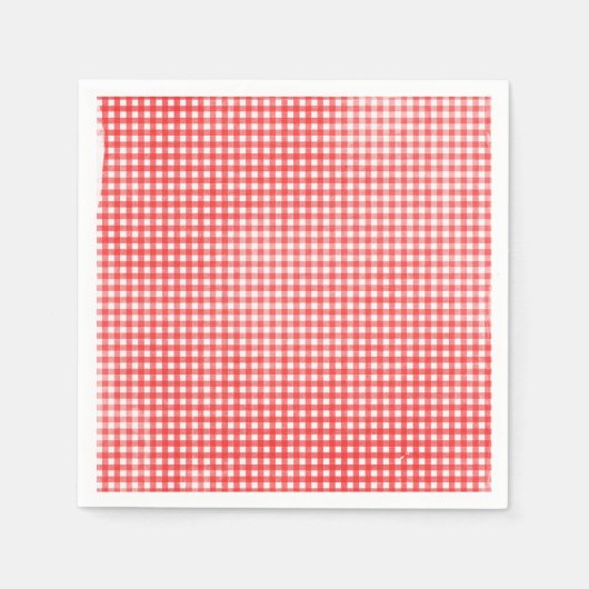 Serviette En Papier motif rouge et blanc défraîchi (Devant)