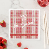 Serviette En Papier Motif rouge Gold Plaid N° 2 ID1009 (En situation)