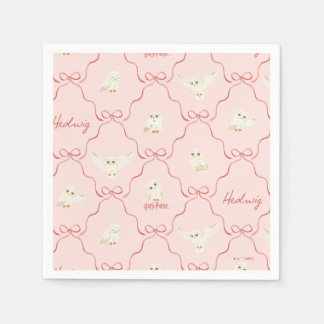 Serviette En Papier Motif Ruban Rose Hedwig