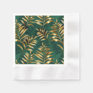 Serviette En Papier Motif sans couture avec des fougères dorées