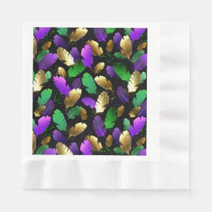 Serviette En Papier Motif sans couture avec des plumes de Mardi Gras