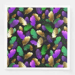 Serviette En Papier Motif sans couture avec des plumes de Mardi Gras