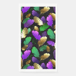 Serviette En Papier Motif sans couture avec des plumes de Mardi Gras