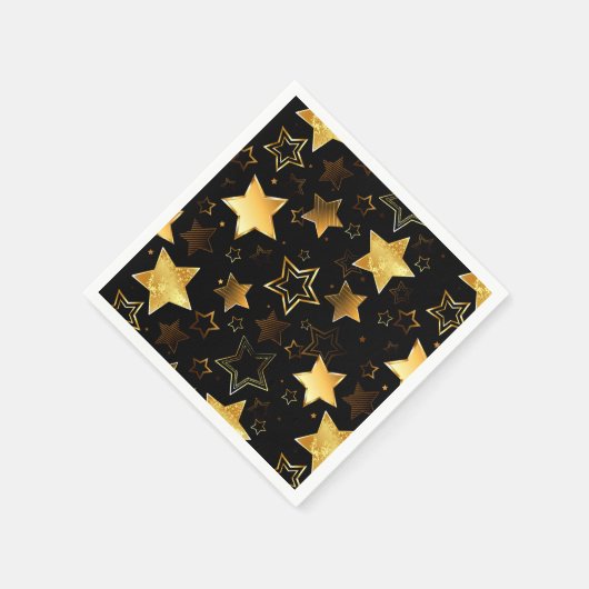 Serviette En Papier Motif sans couture avec étoiles d'or (Coin)