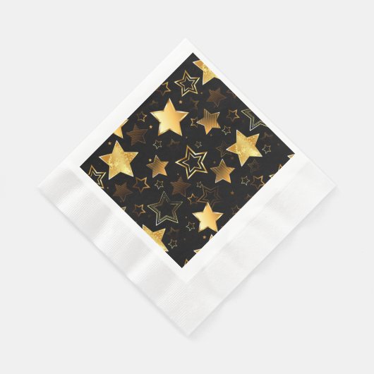 Serviette En Papier Motif sans couture avec étoiles d'or (Coin)