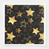 Serviette En Papier Motif sans couture avec étoiles d'or (Devant)