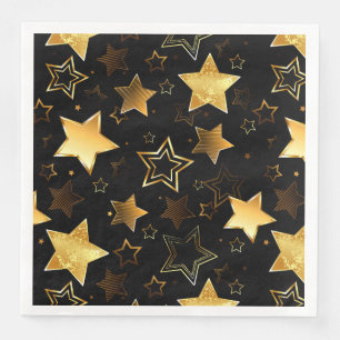 Serviette En Papier Motif sans couture avec étoiles d'or