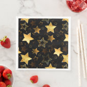 Serviette En Papier Motif sans couture avec étoiles d'or (En situation)