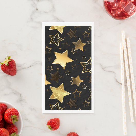 Serviette En Papier Motif sans couture avec étoiles d'or (En situation)