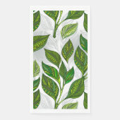 Serviette En Papier Motif sans couture avec Feuilles de thé vert (Devant)