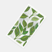 Serviette En Papier Motif sans couture avec Feuilles de thé vert (Coin)