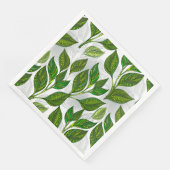Serviette En Papier Motif sans couture avec Feuilles de thé vert (Coin)