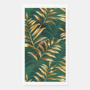 Serviette En Papier Motif sans couture avec fougères dorées