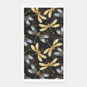 Serviette En Papier Motif sans couture avec libellules d'or (Devant)