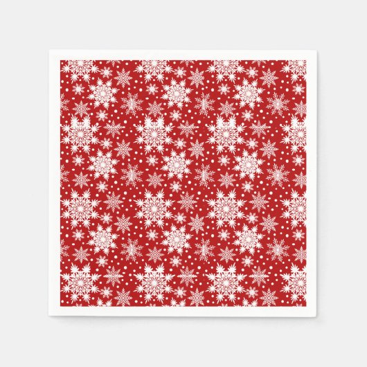 Serviette En Papier Motif sans couture classique rouge et blanc (Devant)