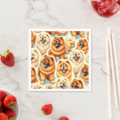 Serviette En Papier Motif sans couture de Chow-Chow Retro (En situation)