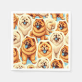 Serviette En Papier Motif sans couture de Chow-Chow Retro (Devant)