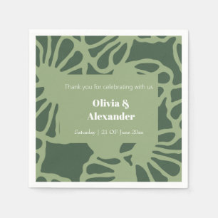 Serviette En Papier Motif sans couture de corail floral abstrait vert