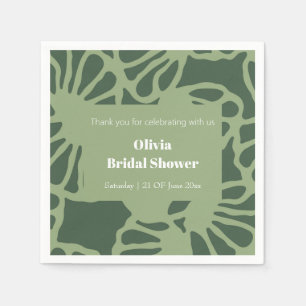 Serviette En Papier Motif sans couture de corail floral abstrait vert