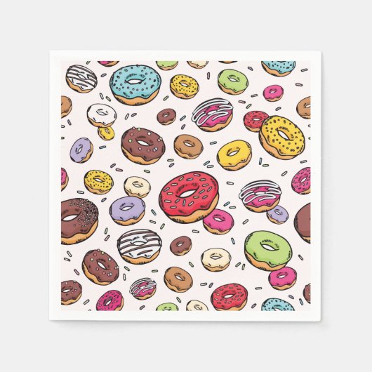 Serviette En Papier Motif sans couture de Donuts (Devant)