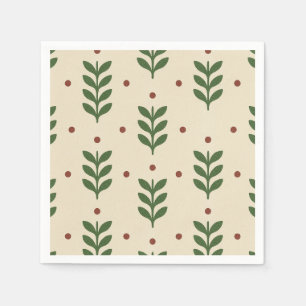 Serviette En Papier Motif sans couture de feuilles botaniques folklori