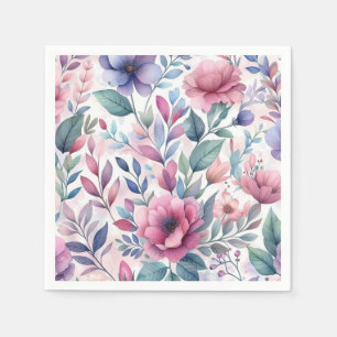 Serviette En Papier Motif sans couture de fleurs colorées magnifiques