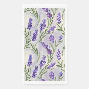 Serviette En Papier Motif sans couture de fleurs de lavande à l'aquare