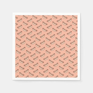 Serviette En Papier Motif sans couture de hot-dog rétro