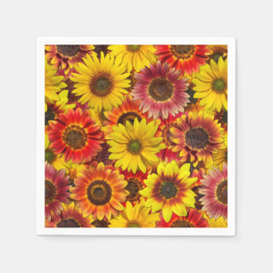 Serviette En Papier Motif sans couture de tournesols