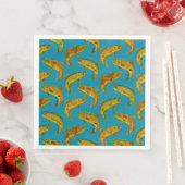 Serviette En Papier Motif sans couture de truite arc-en-ciel de la feu (En situation)