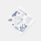 Serviette En Papier Motif sans joint avec coquillages (Coin)