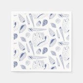 Serviette En Papier Motif sans joint avec coquillages (Devant)