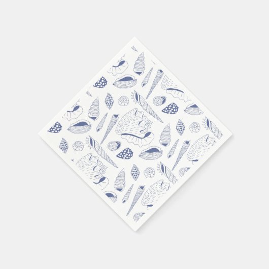 Serviette En Papier Motif sans joint avec coquillages (Coin)