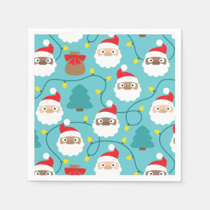 Serviette En Papier Motif Santa Clauses