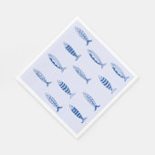 Serviette En Papier Motif Sardines (Coin)