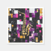 Serviette En Papier Motif saxophone moderne (Devant)