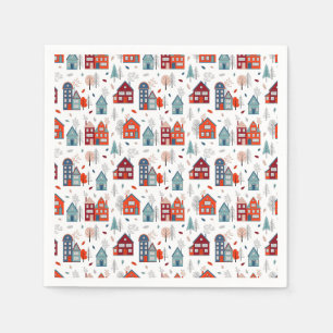 Serviette En Papier Motif scandinave d'art populaire de Chambre