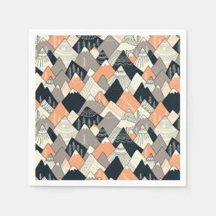 Serviette En Papier Motif scandinave de montagne de style