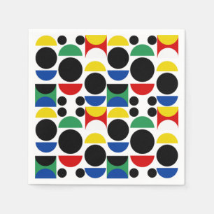 Serviette En Papier Motif scandinave du Bauhaus du milieu du siècle