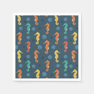 Serviette En Papier Motif Seahorse