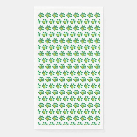 Serviette En Papier Motif Shamrock Dog Paw | Saint Patrick's Day (Devant)