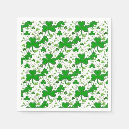 Serviette En Papier Motif Shamrock irlandais (Devant)